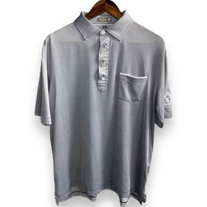 Gray Peter Millar Summer Comfort Golf Polo Shirt Size L